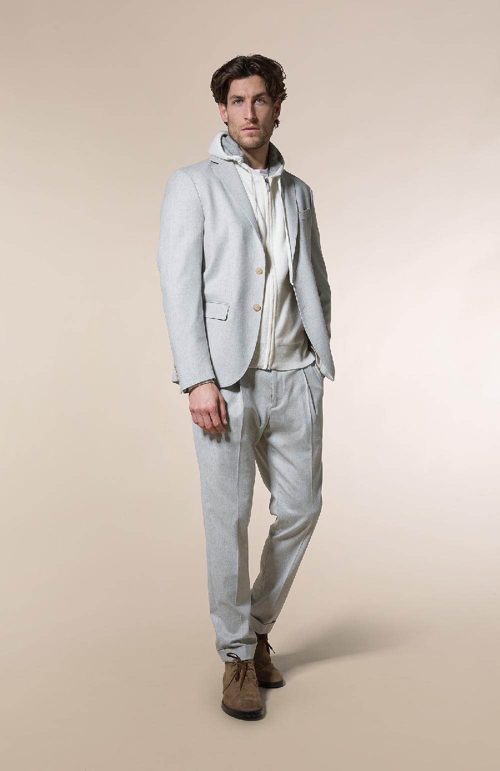 Seventy Giacca monopetto in flanella cardata monostretch - Col. Grigio Promozione