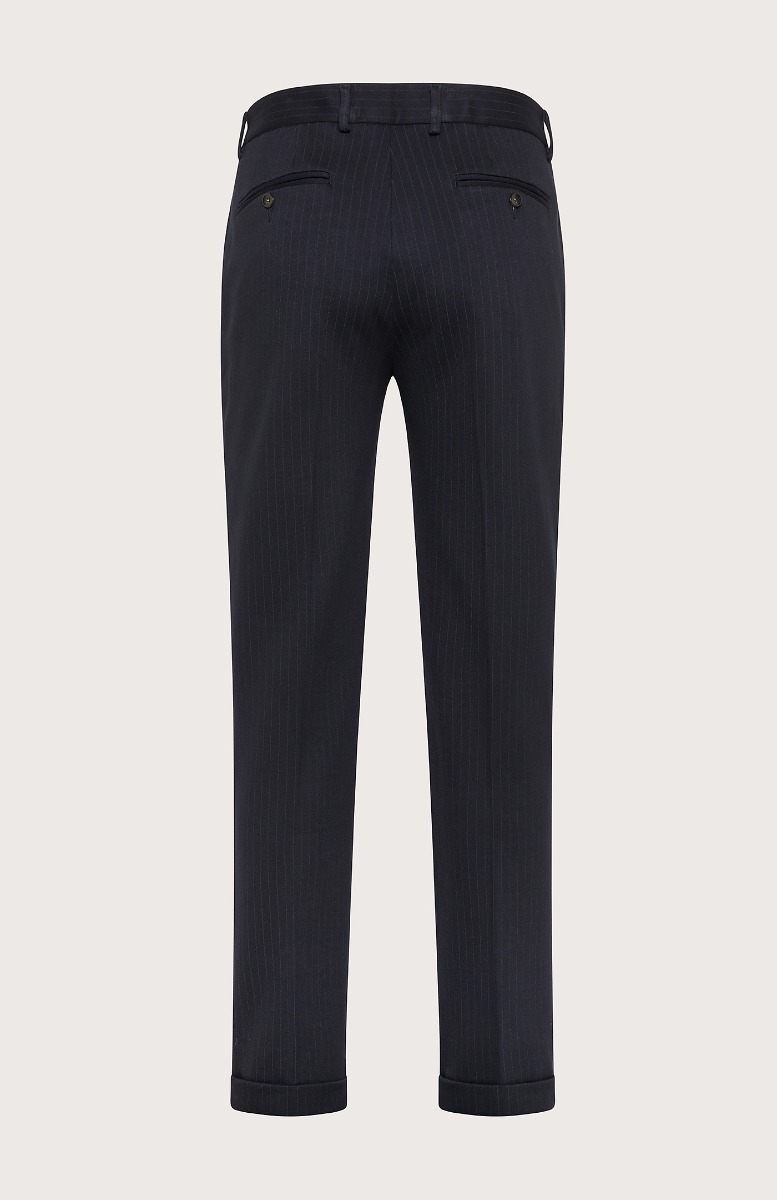 Seventy Pantalone con coulisse in punto stoffa gessato - Col. Blu Promozione Limitata