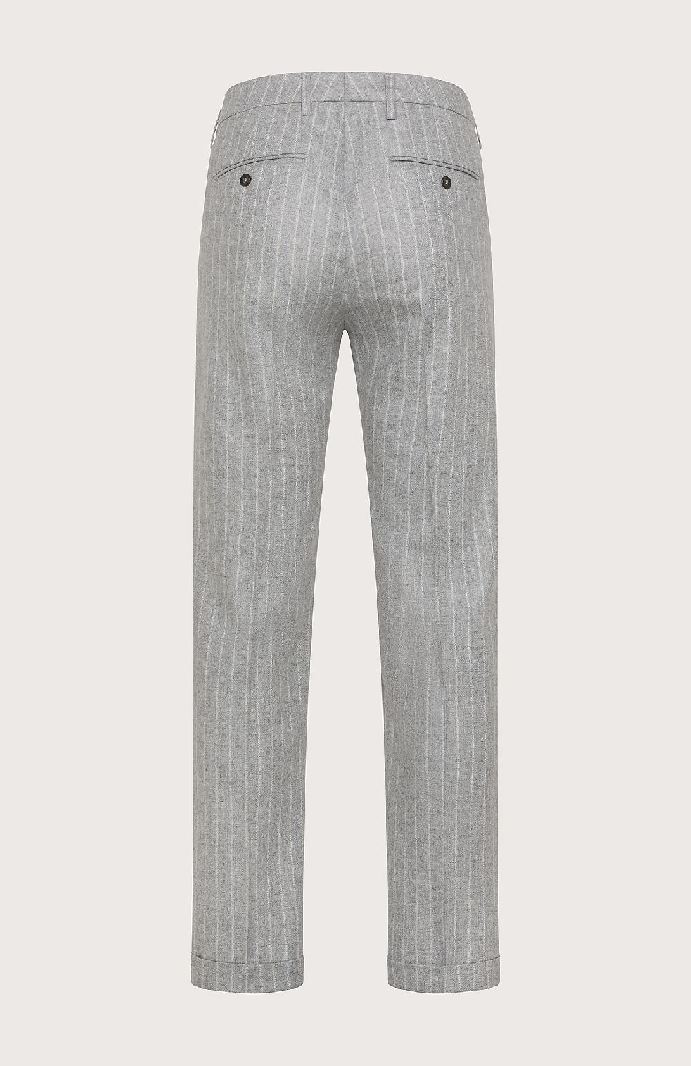 Seventy Pantalone chino in gessato cardato misto lana - Col. Grigio Affare Del Giorno