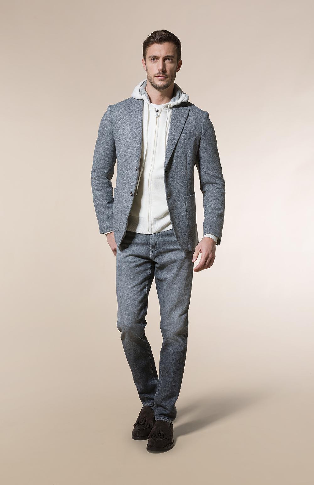 Seventy Giacca decostruita monopetto regualar fit in jersey melange misto lana - Col. Grigio Vendita Economica