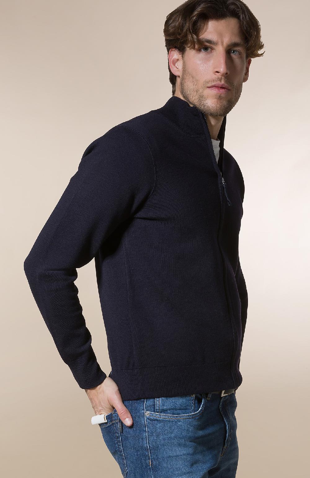 Seventy Maglioncino collo alto e zip frontale - Col. Blu In Saldo