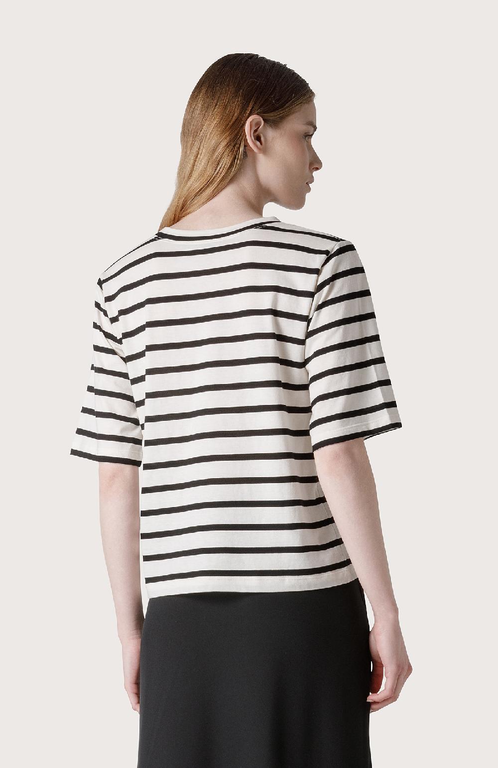 Seventy Maglia a righe con spilla floreale - Col. Nero Promozione Limitata