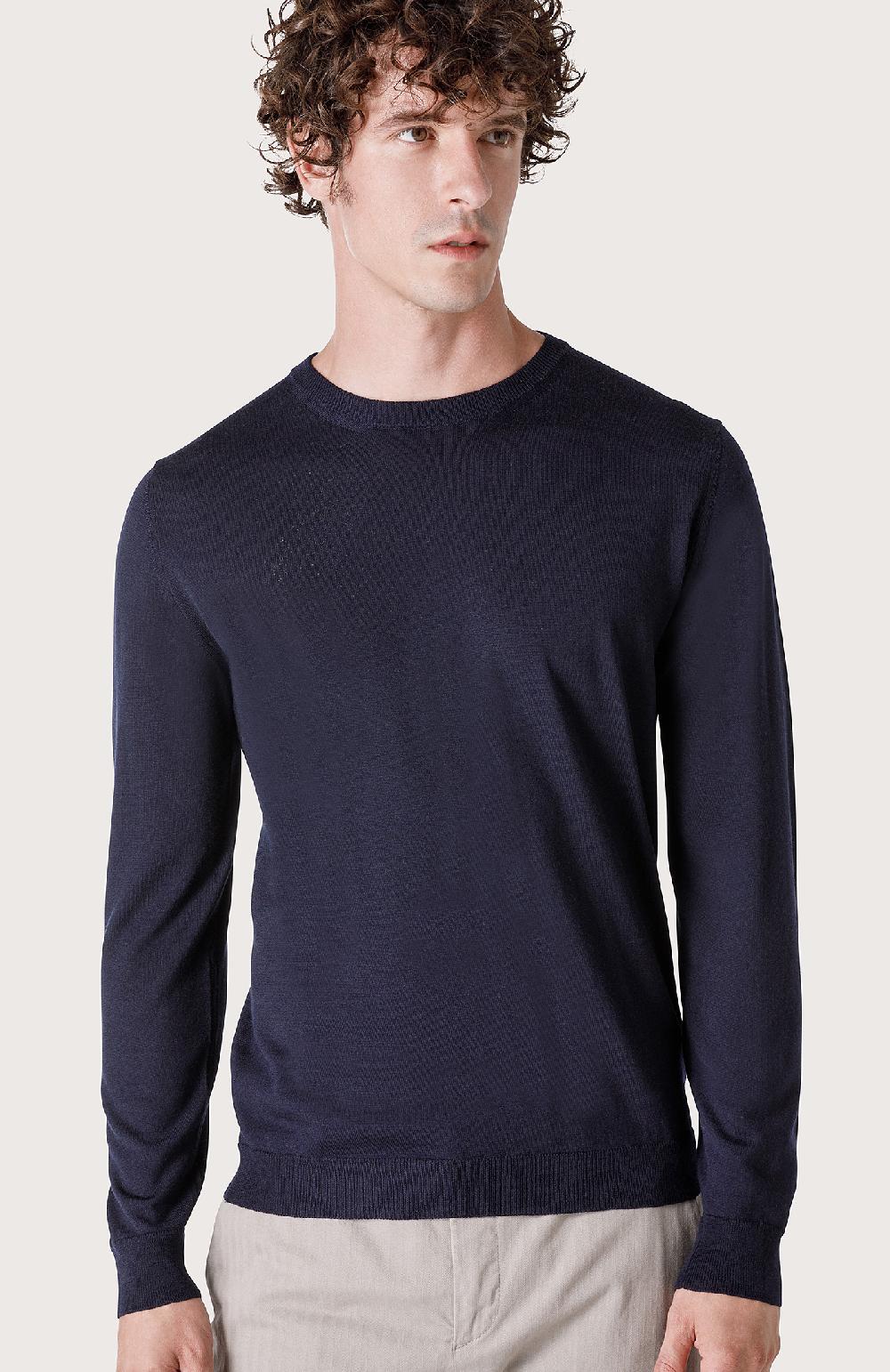 Seventy maglia girocollo in rasato - Col. Blu Economico