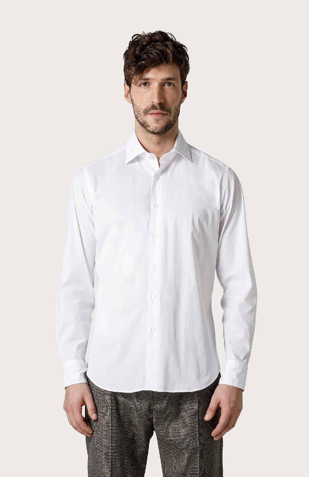 Seventy Camicia in popeline stretch - Col. Bianco In Vendita