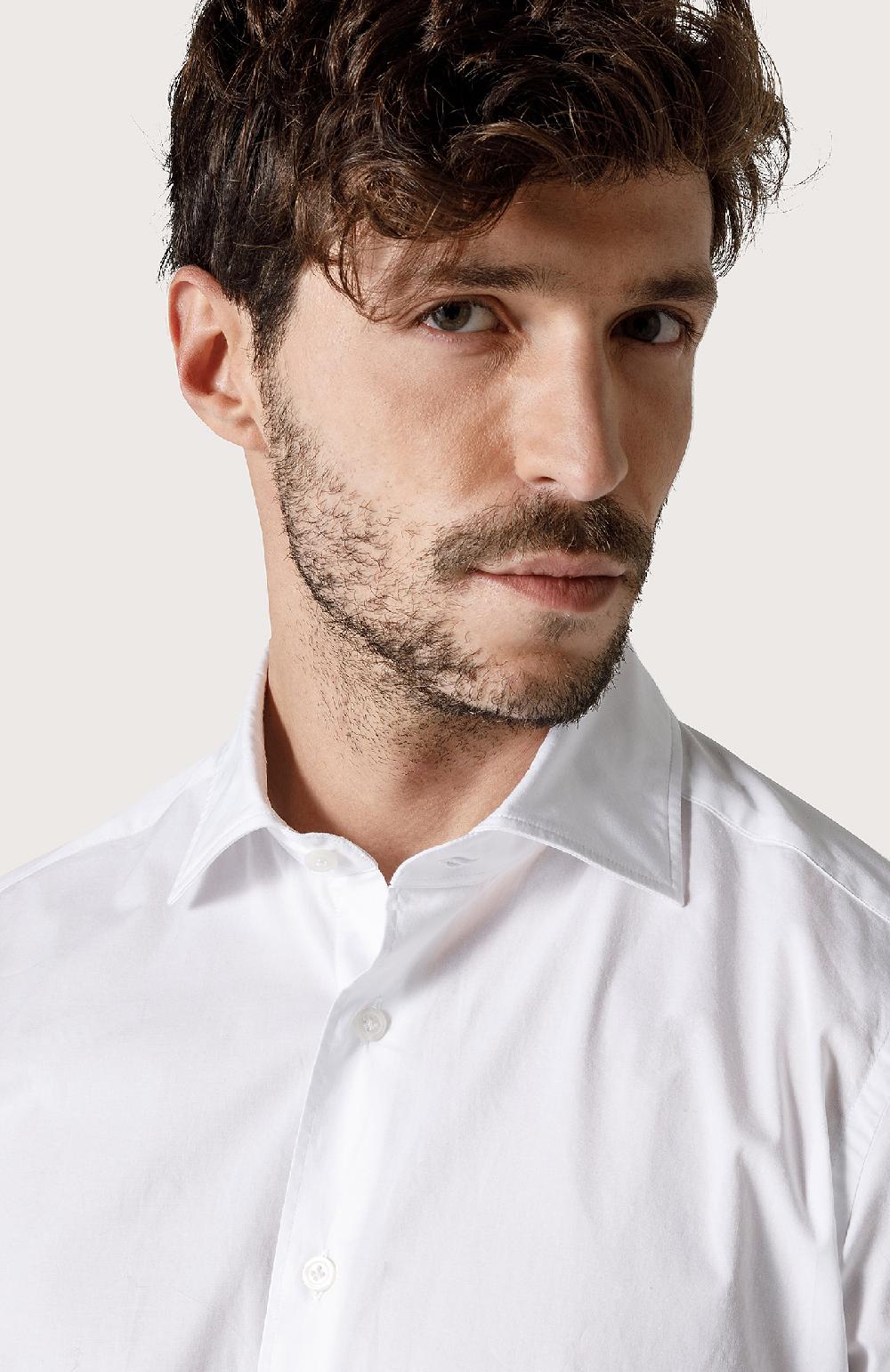 Seventy Camicia in popeline stretch - Col. Bianco In Vendita