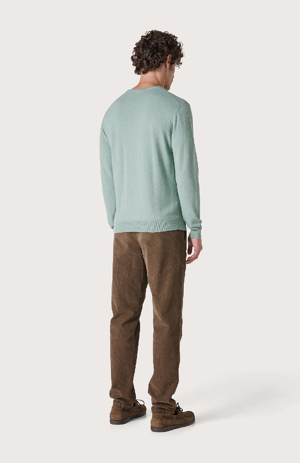 Seventy Maglia girocollo in rasato - Col. Verde Vendita Economica