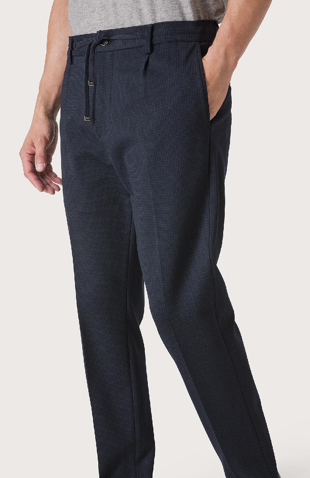 Seventy Pantalone con elastico e microdisegno - Col. Blu 2025