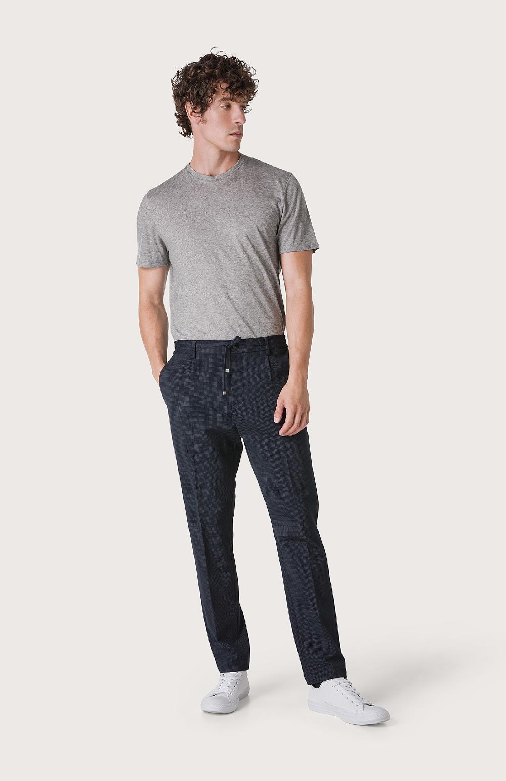 Seventy Pantalone con elastico e microdisegno - Col. Blu 2025