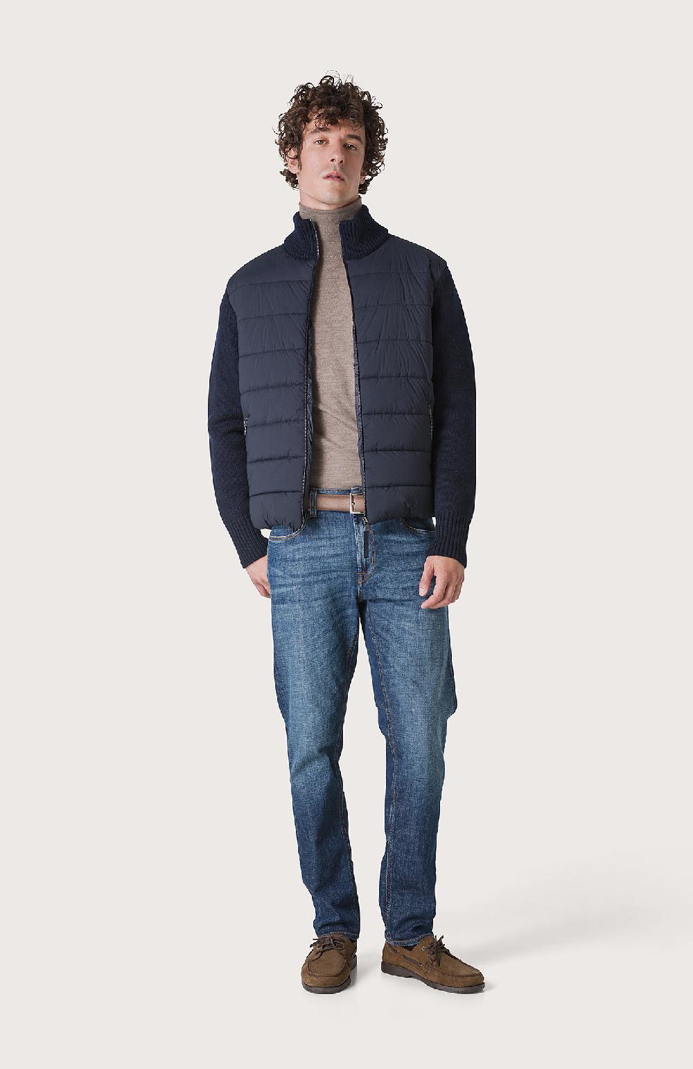 Seventy Piumino con maniche tricot - Col. Blu Consegna Veloce