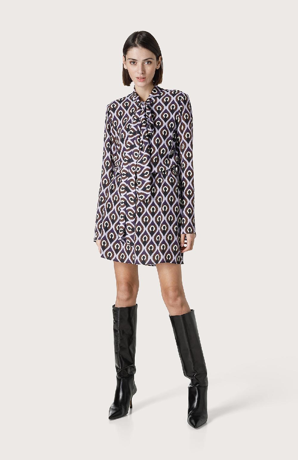 Seventy Mini abito con collo annodato - Col. Viola Outlet