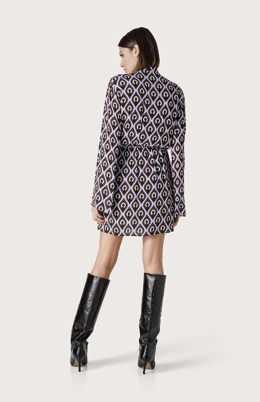 Seventy Mini abito con collo annodato - Col. Viola Outlet