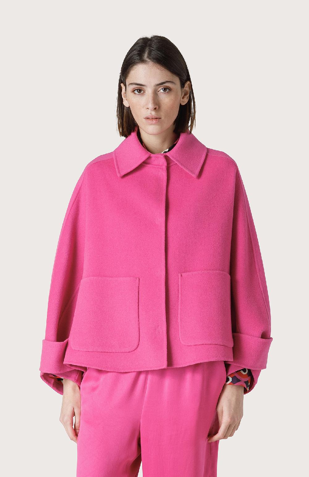 Seventy Cappotto mantellina in double - Col. Rosa Offerte