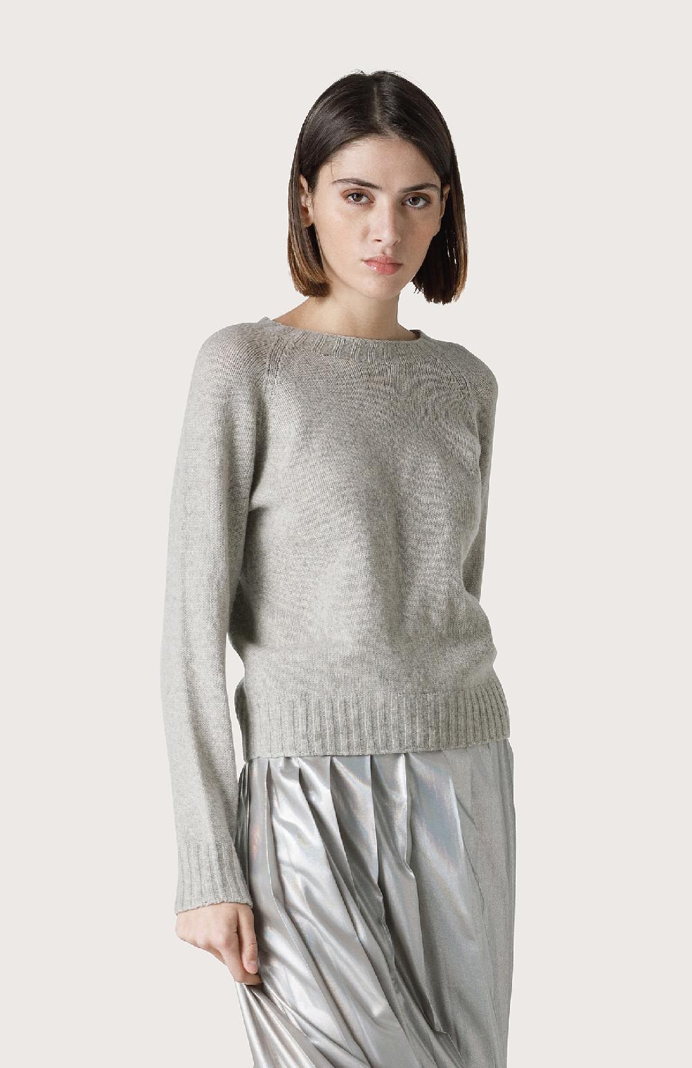 Seventy Maglia cashmere con scollo barchetta - Col. Grigio Vendita Economica