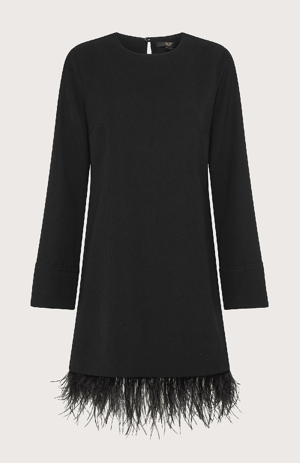 Seventy Abito girocollo con piume - Col. Nero Promozione