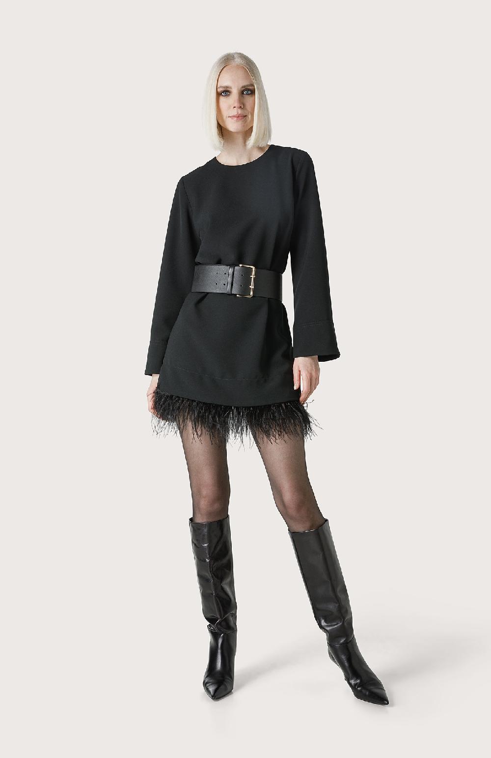 Seventy Abito girocollo con piume - Col. Nero Promozione