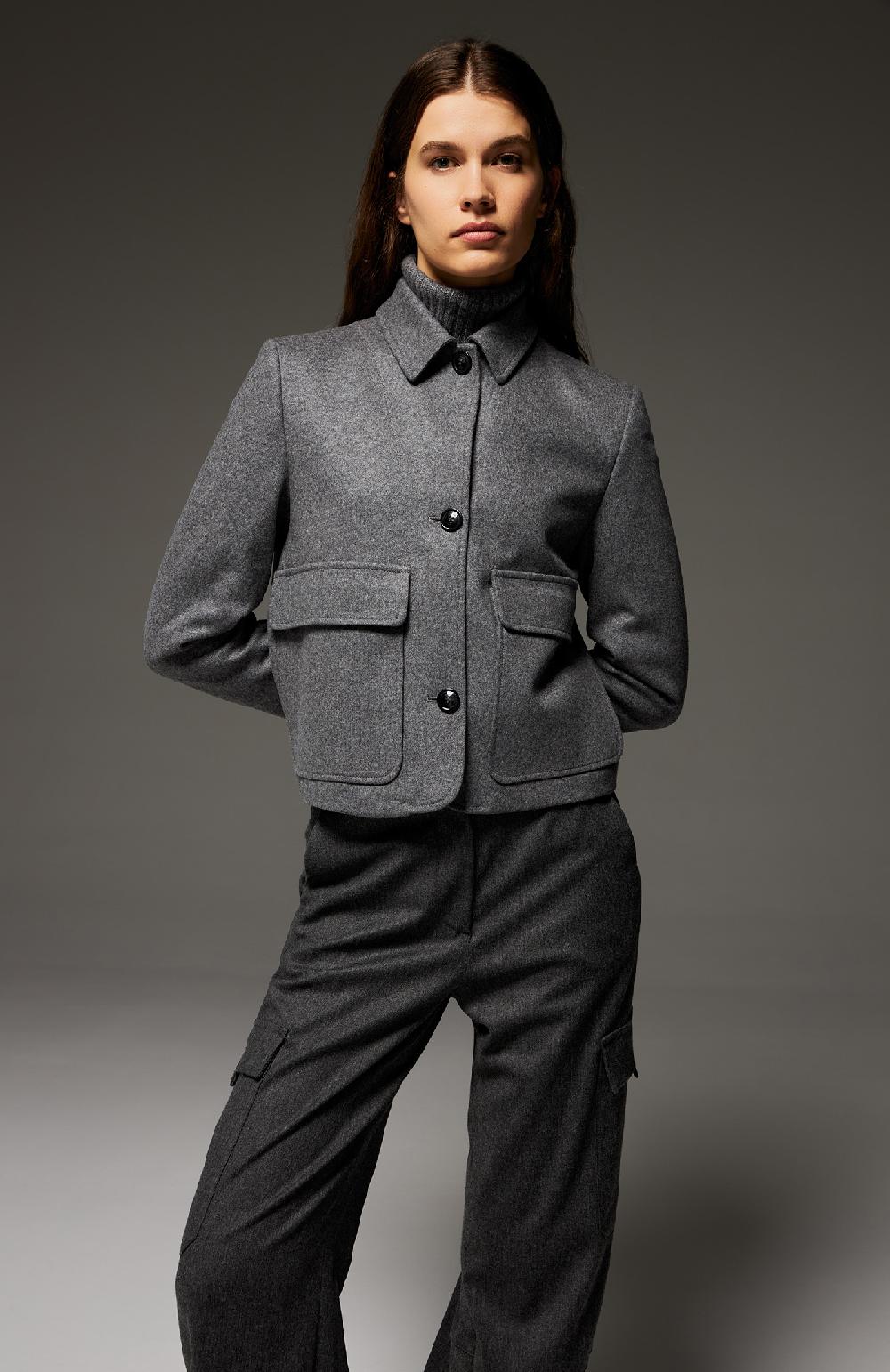 Seventy Pantalone stile cargo lungo in flanella cardata stretch - Col. Grigio Affare Del Giorno