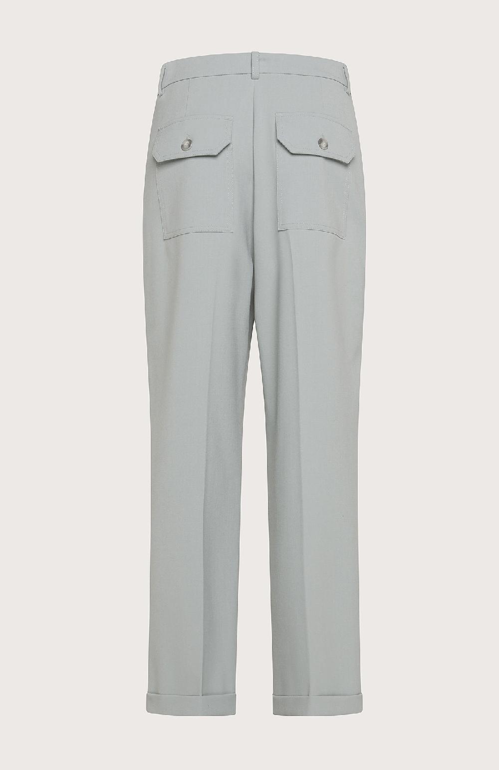 Seventy Pantalone dritto lungo la caviglia con risvoltino al fondo - Col. Verde Offerte