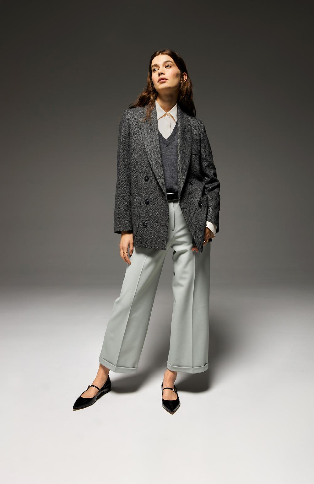 Seventy Pantalone dritto lungo la caviglia con risvoltino al fondo - Col. Verde Offerte