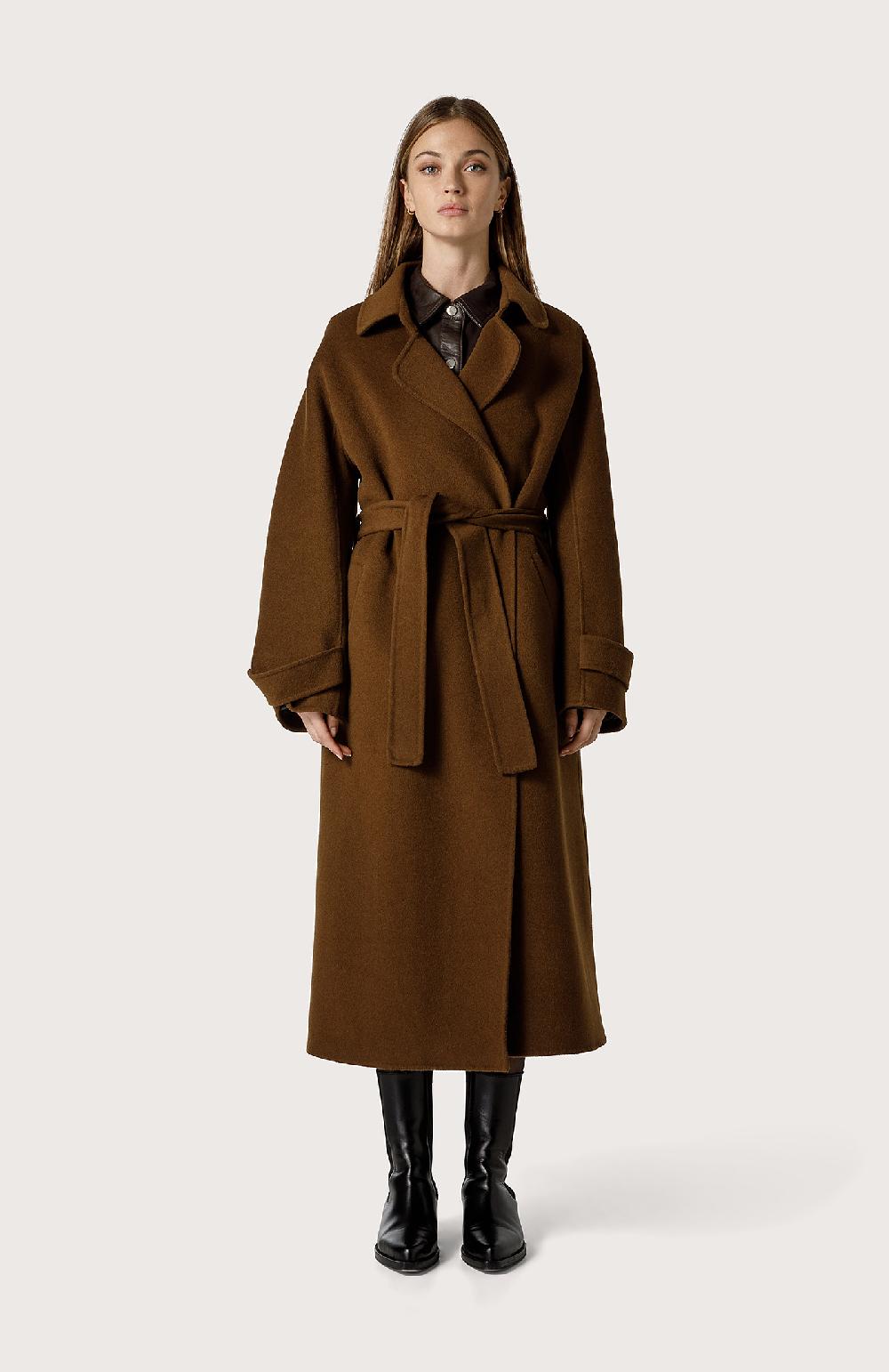 Seventy Cappotto classico in panno double - Col. Marrone Consegna Veloce