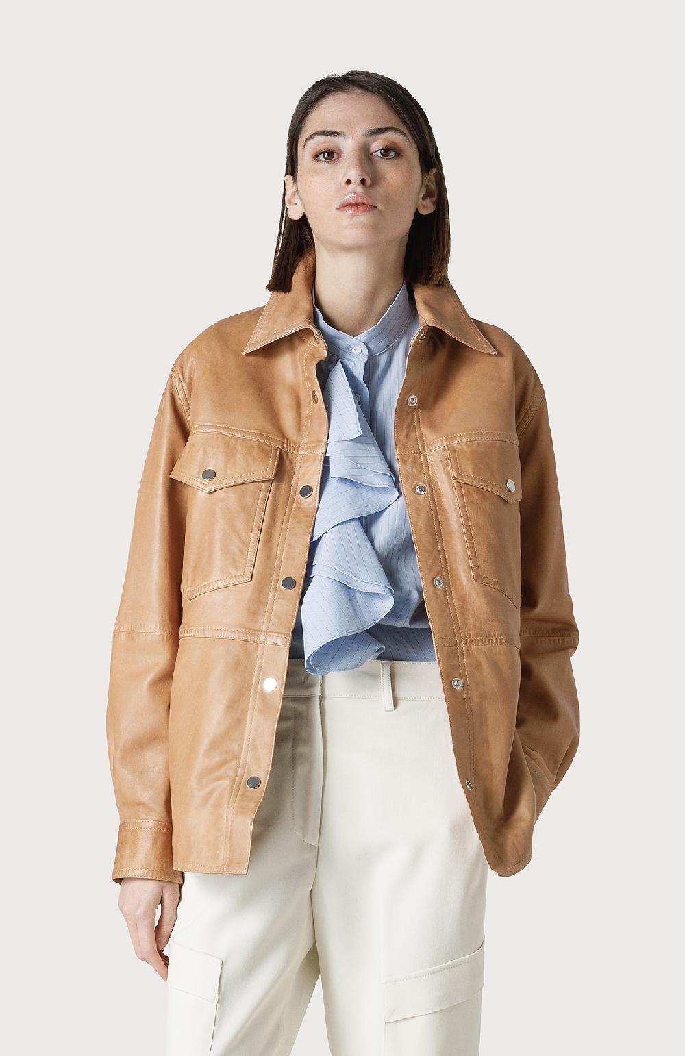 Seventy Overshirt in pelle effetto vintage - Col. Neutro Affare Del Giorno