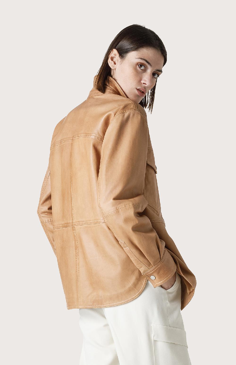 Seventy Overshirt in pelle effetto vintage - Col. Neutro Affare Del Giorno