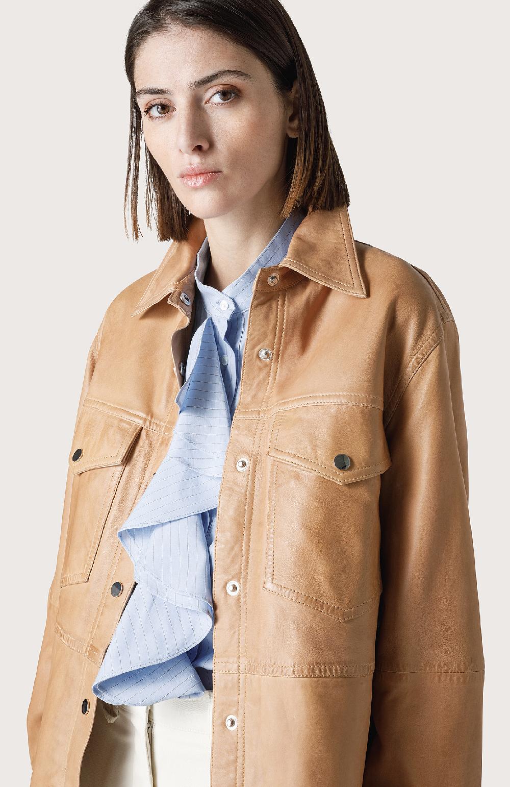 Seventy Overshirt in pelle effetto vintage - Col. Neutro Affare Del Giorno