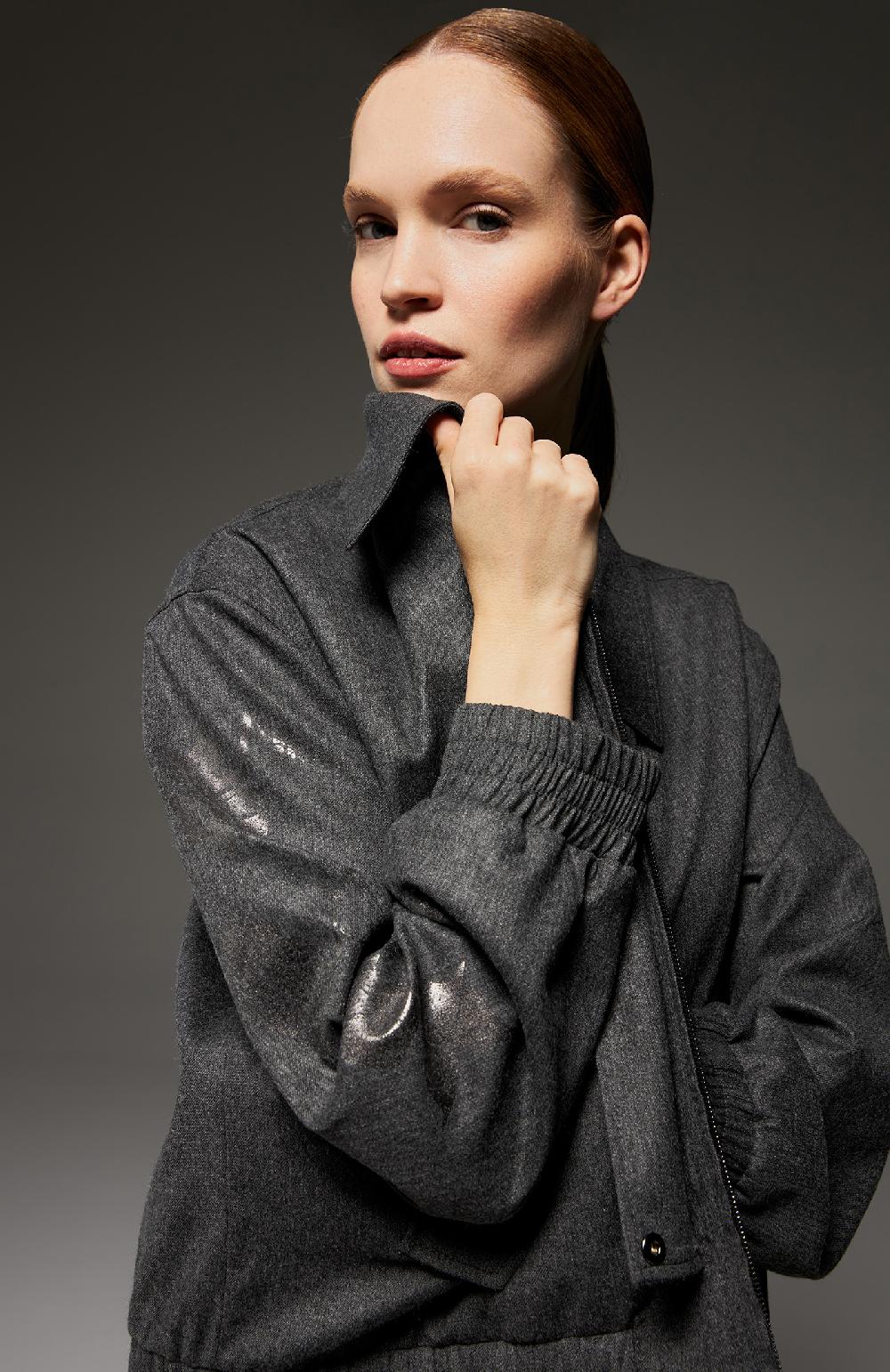 Seventy Giacchetta con zip in flanella - Col. Grigio Vendita Calda