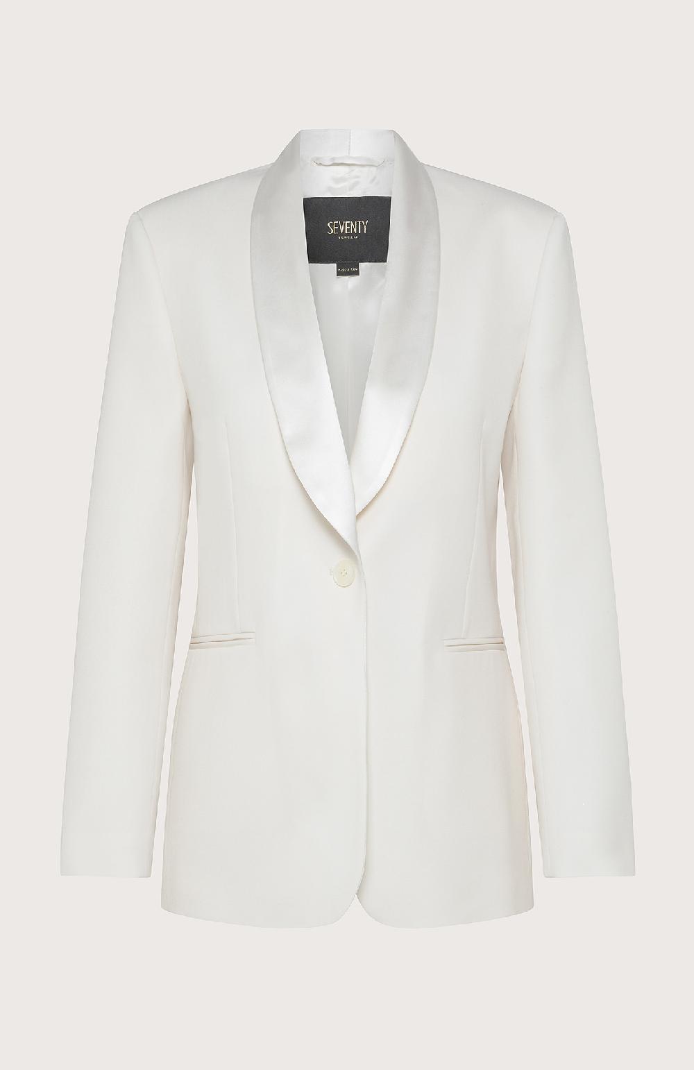 Seventy Giacca smoking con collo a scialle - Col. Bianco In Saldo