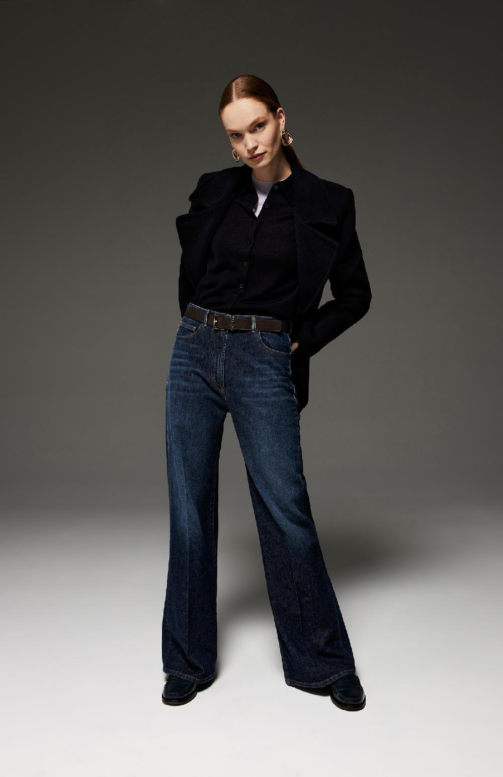 Seventy Jeans lunghi a vita alta in denim washed - Col. Blu 2025