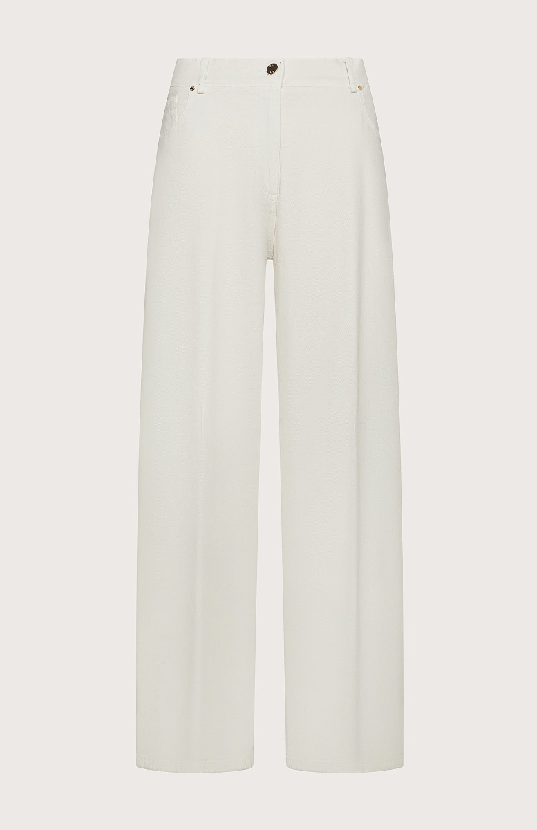 Seventy Jeans lunghi a vita alta in bull tinto capo - Col. Cream