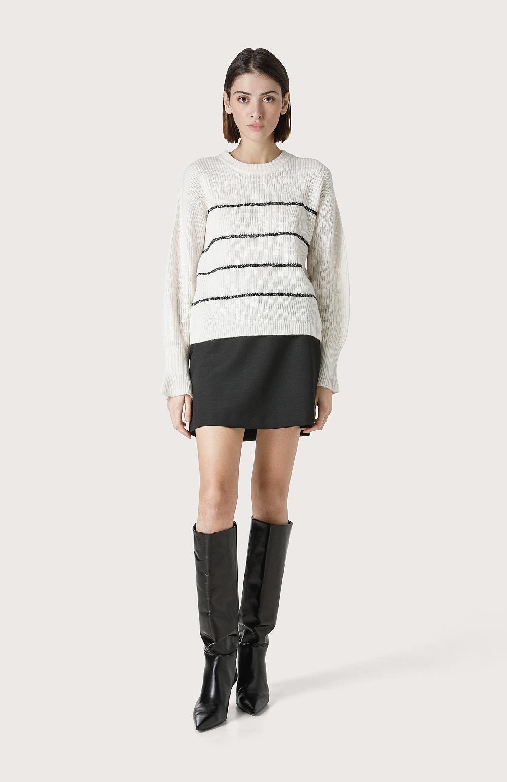 Seventy Maglia con righe in lurex - Col. Bianco Consegna Veloce