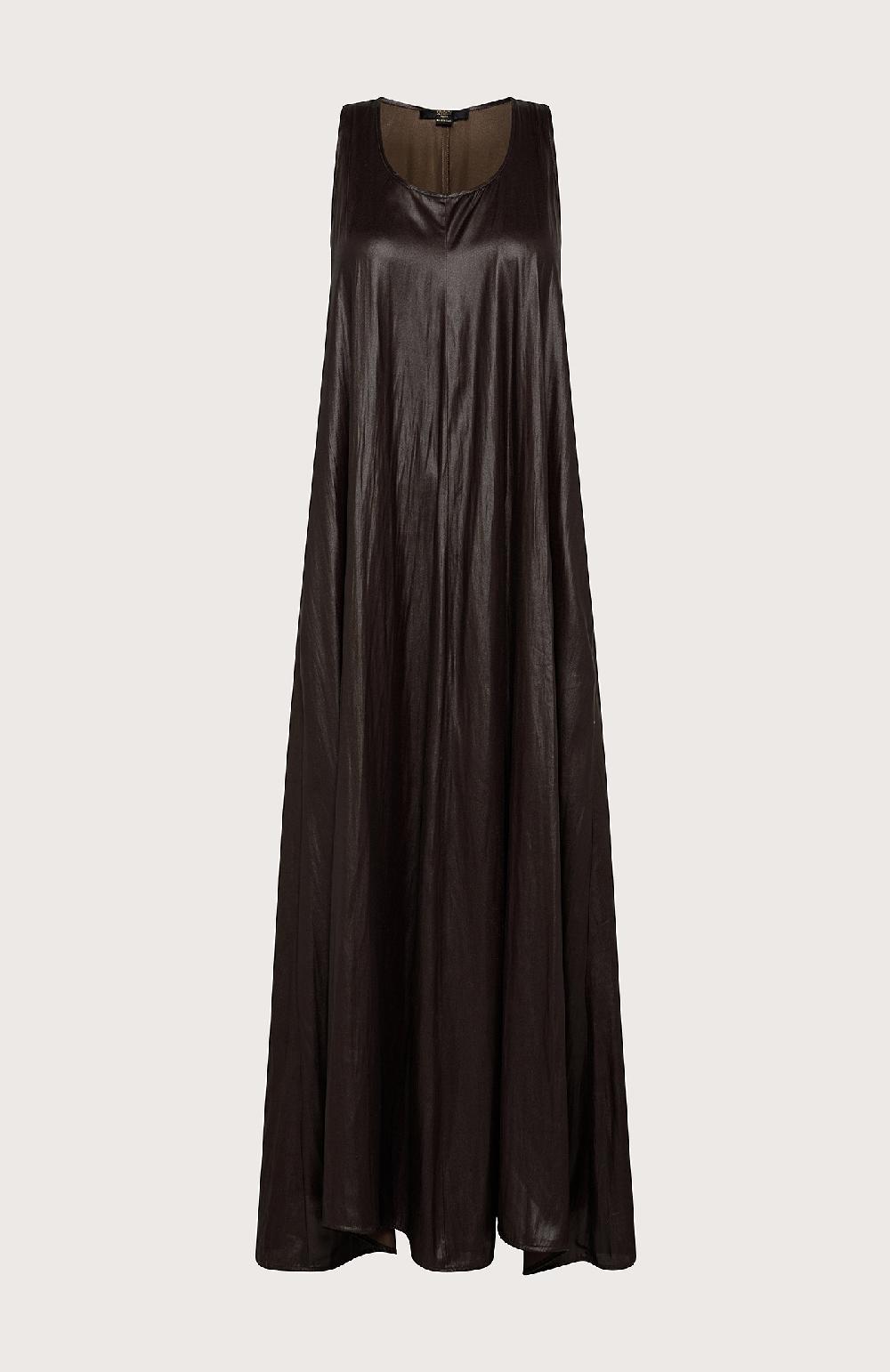Seventy Abito smanicato in georgette spalmata - Col. Marrone