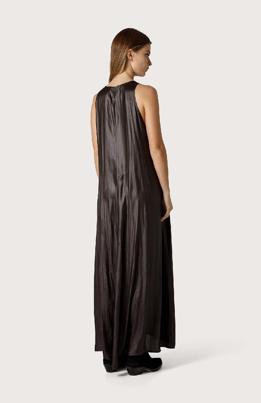 Seventy Abito smanicato in georgette spalmata - Col. Marrone Presa