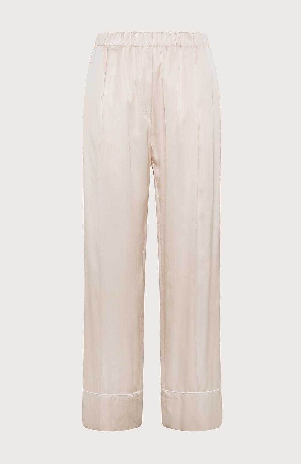 Seventy Pantalone stile pajamas in raso di viscosa fluido - Col. Neutro