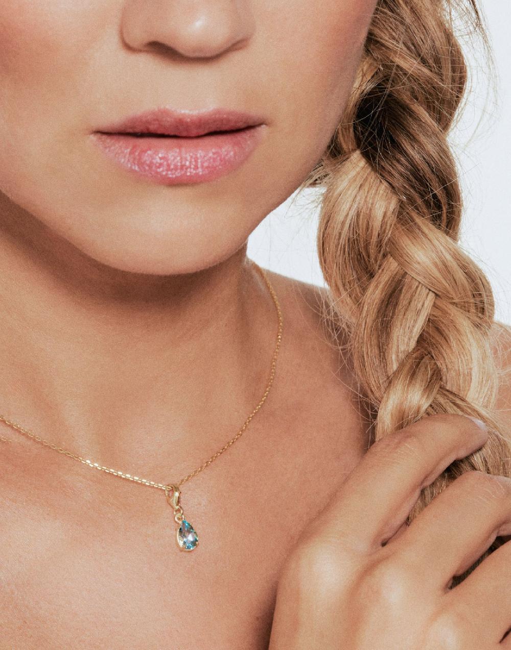 Thais Bernardes Ciondolo Charm Topazio Azzurro Nuovo