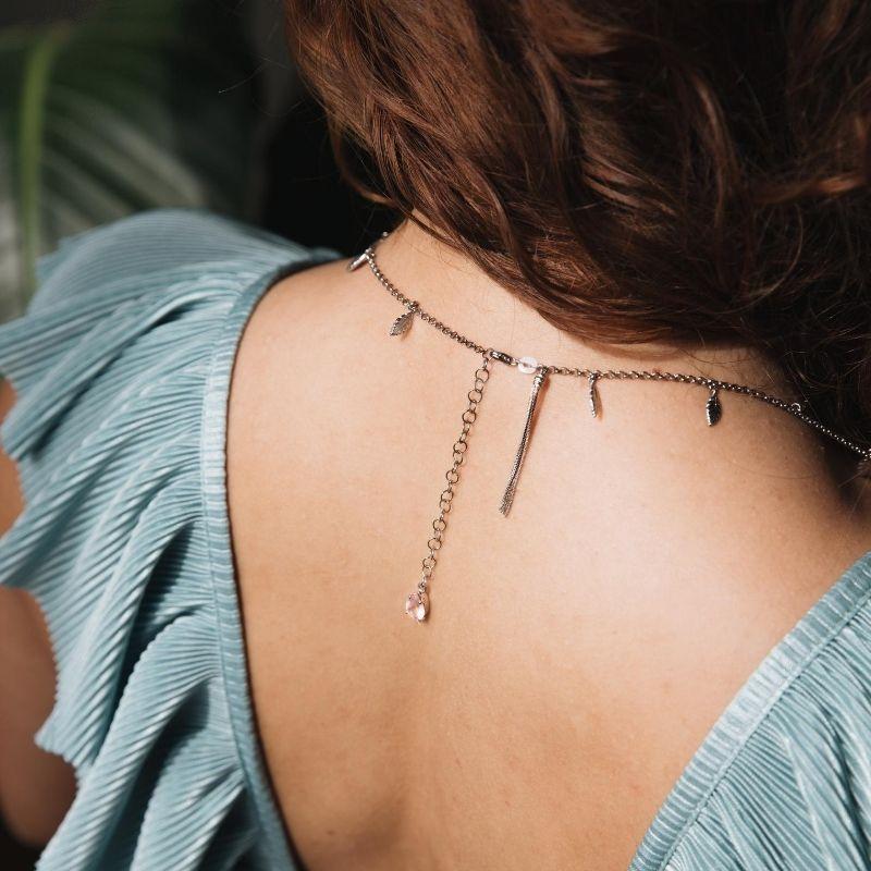 Thais Bernardes Collana Lunga con Mini Piume Shopping Online