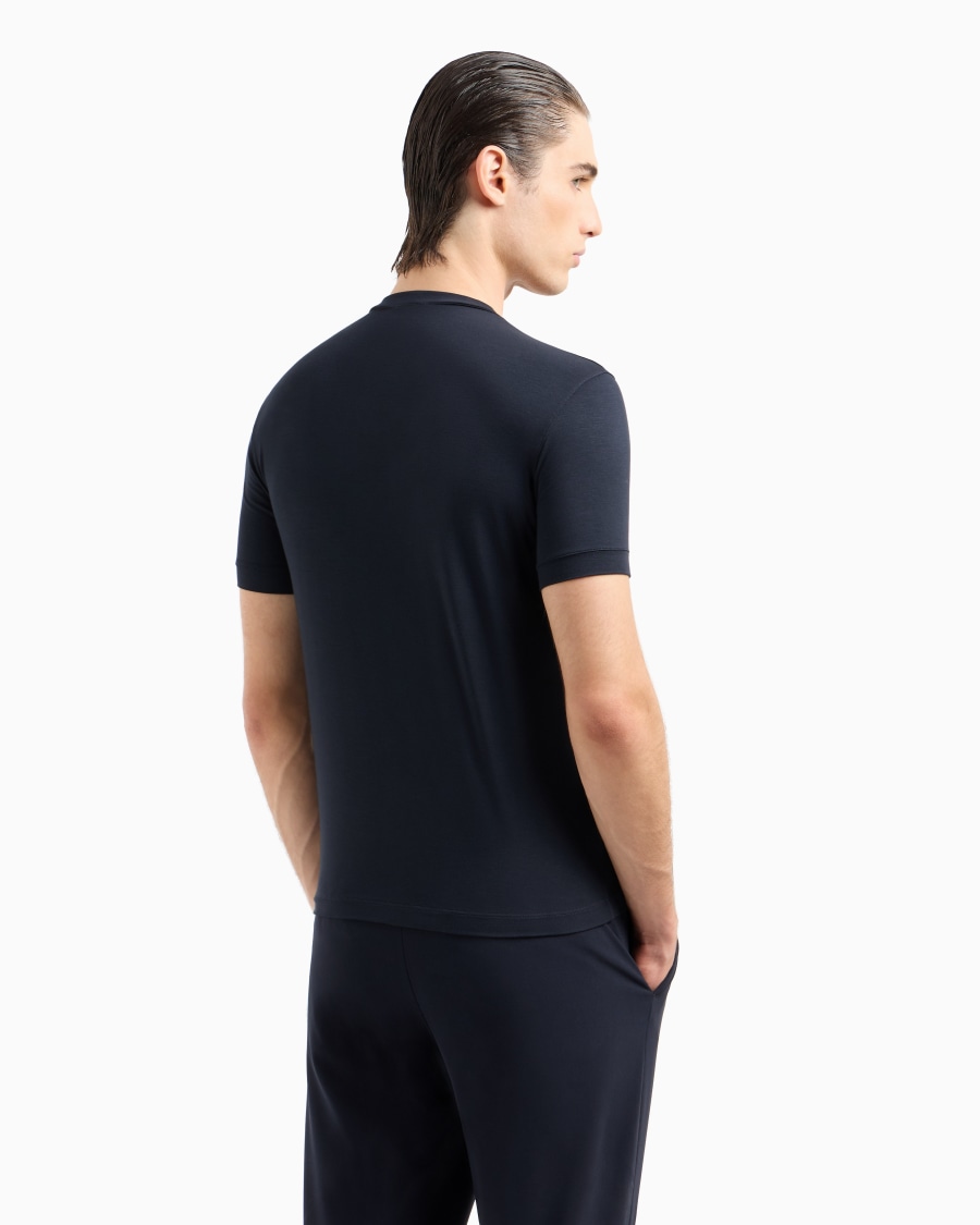 ﻿The world of armani T-SHIRT GIROCOLLO ICON IN JERSEY DI VISCOSA STRETCH 2025