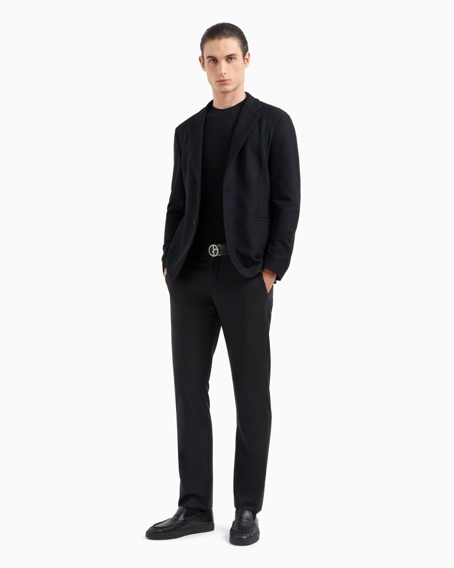 The world of armani T-SHIRT GIROCOLLO ICON IN JERSEY DI VISCOSA STRETCH Qualità