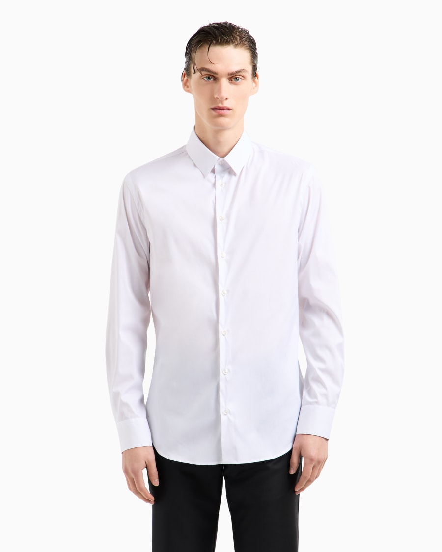 The world of armani CAMICIA IN TESSUTO STRETCH CON COLLO CLASSICO CON STECCHE Vendita