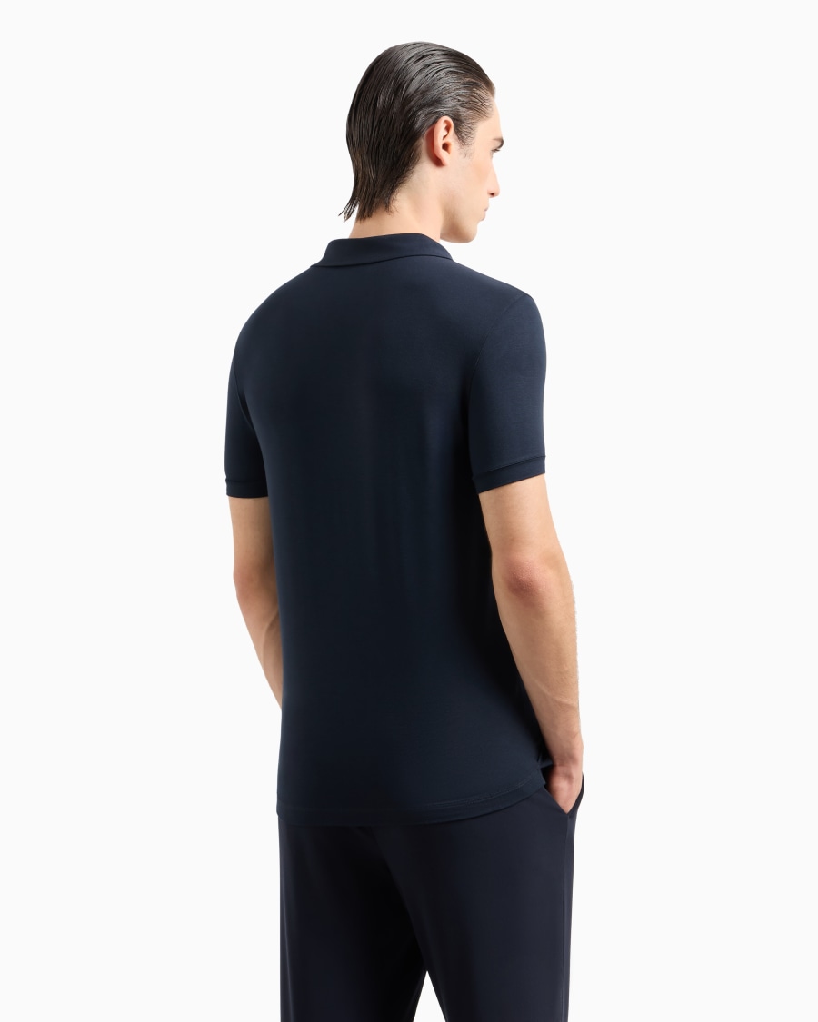 The world of armani POLO A MANICHE CORTE IN JERSEY DI VISCOSA STRETCH Spedizione Gratuita