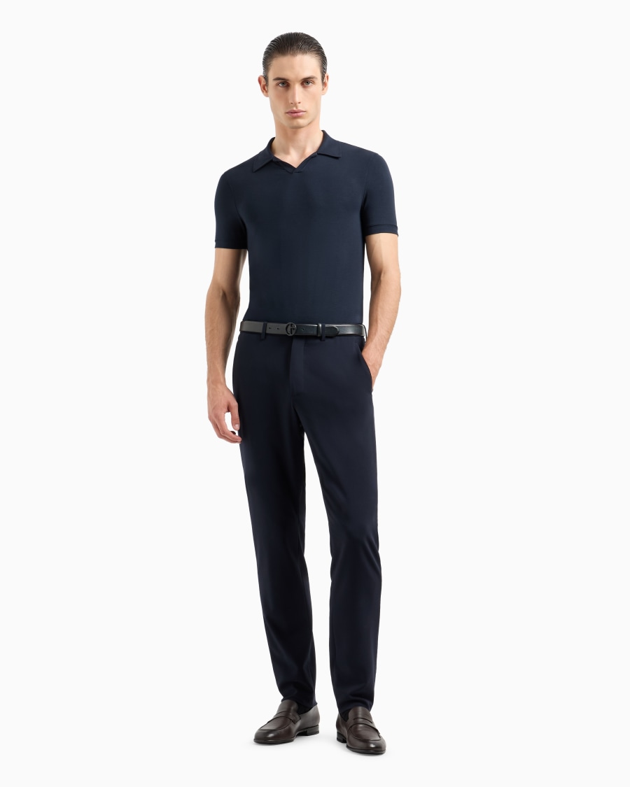 The world of armani POLO A MANICHE CORTE IN JERSEY DI VISCOSA STRETCH Spedizione Gratuita