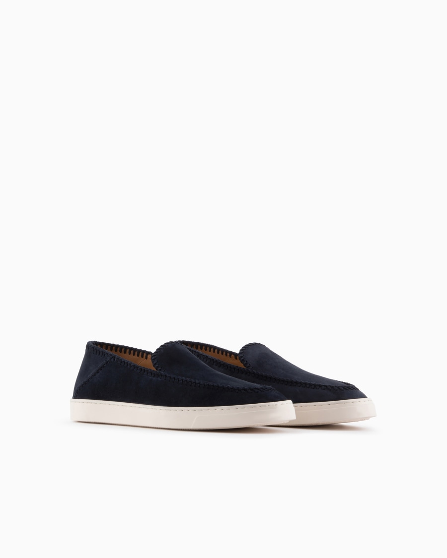 The world of armani GALLERIA 3 SLIP-ON IN PELLE SCAMOSCIATA Negozi Online