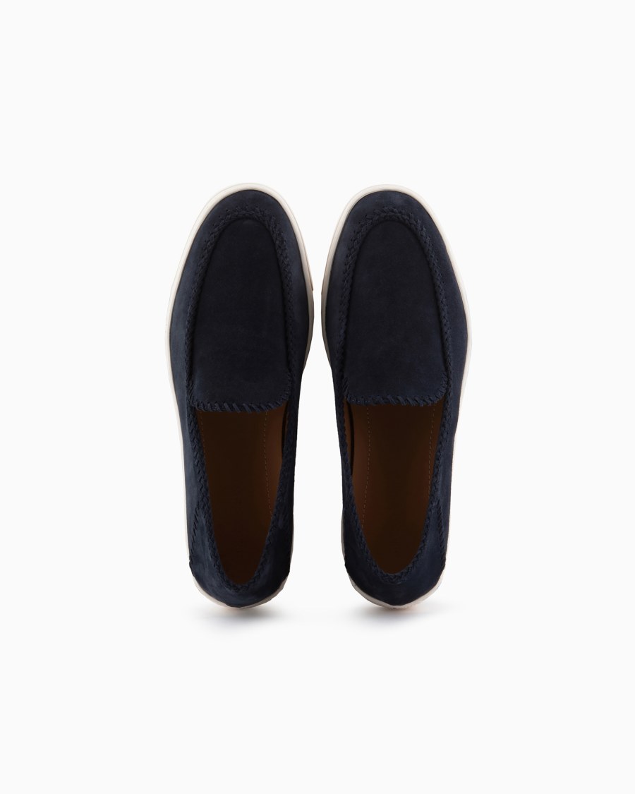 The world of armani GALLERIA 3 SLIP-ON IN PELLE SCAMOSCIATA Negozi Online