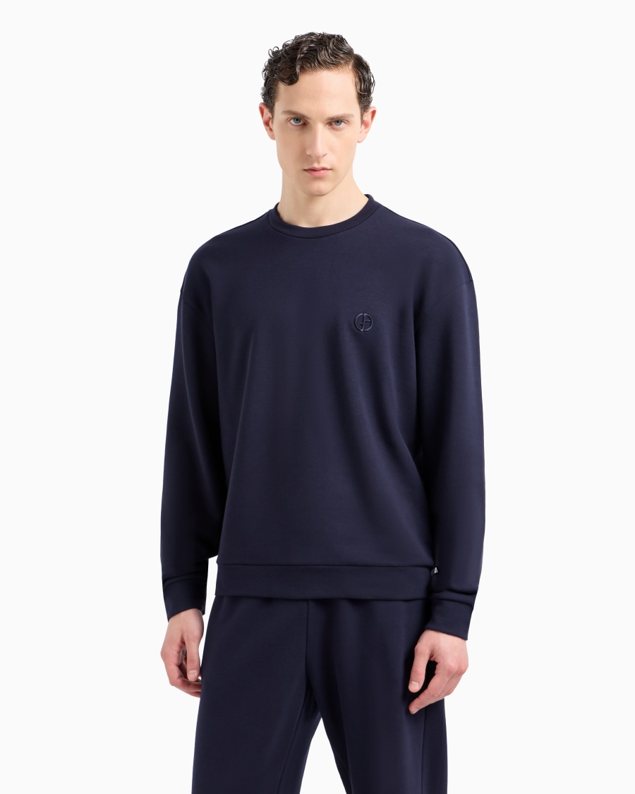 The world of armani FELPA GIROCOLLO IN COTONE E CASHMERE Consegna Veloce