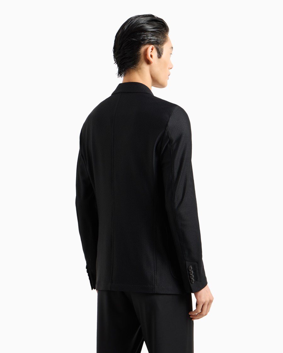 The world of armani GIACCA MONOPETTO ICON IN GAUFRÉ TECNICO Fino Al -60%