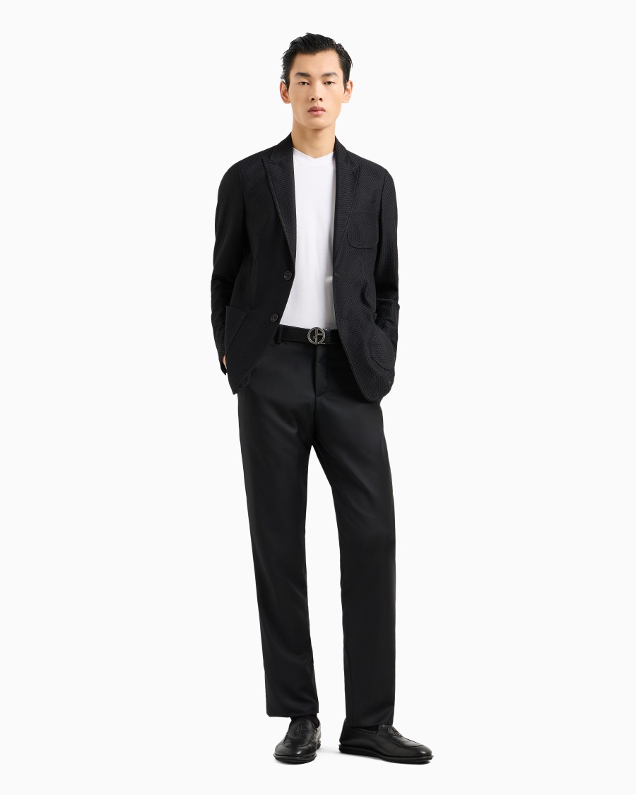 The world of armani GIACCA MONOPETTO ICON IN GAUFRÉ TECNICO Fino Al -60%