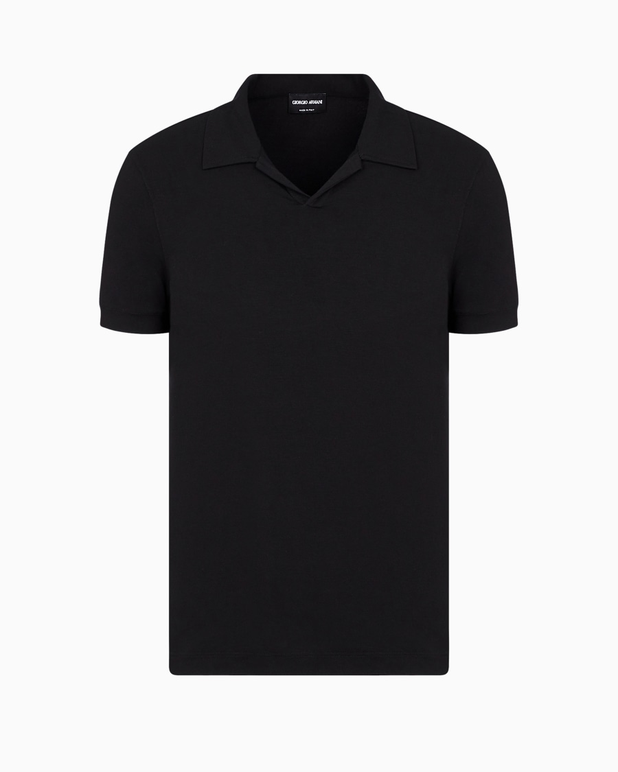 The world of armani POLO A MANICHE CORTE IN JERSEY DI VISCOSA STRETCH