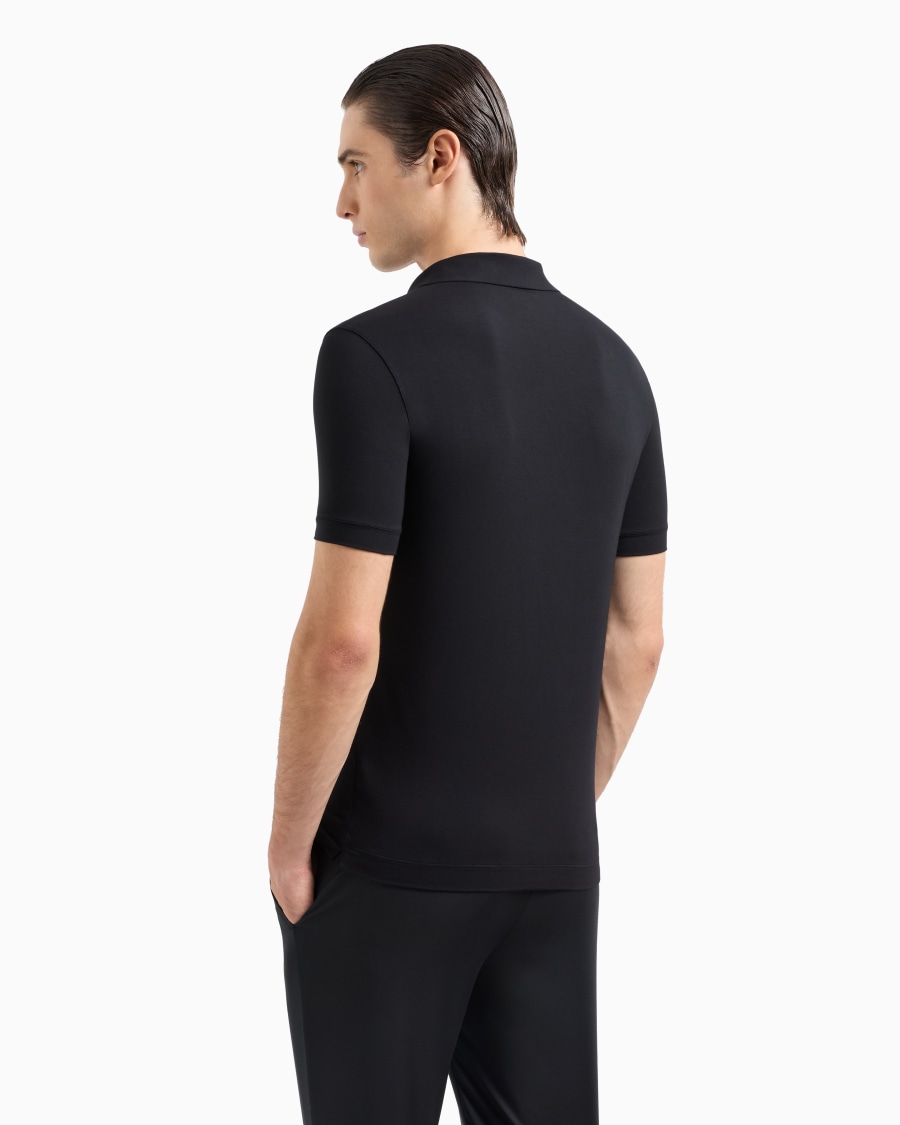 The world of armani POLO A MANICHE CORTE IN JERSEY DI VISCOSA STRETCH Sottocosto