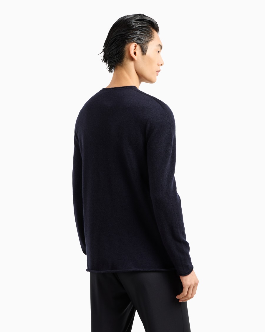 The world of armani MAGLIA GIROCOLLO ICON IN INTERLOCK DI CASHMERE Online
