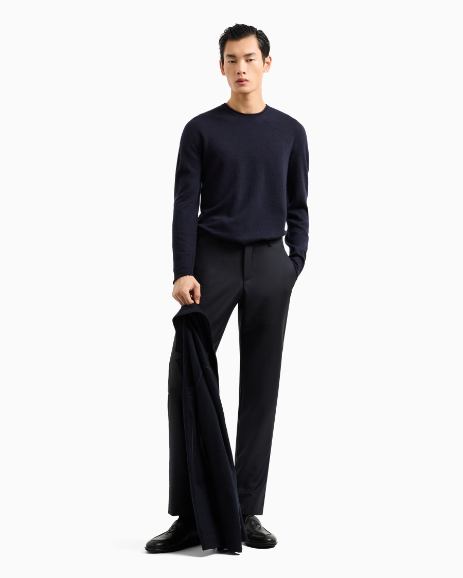 The world of armani MAGLIA GIROCOLLO ICON IN INTERLOCK DI CASHMERE Online